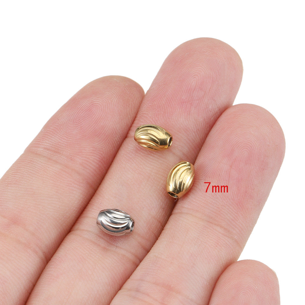 Stainless Steel Oval Metal Beads 3x5mm 5x7mm Curved Arc 20pcs 3