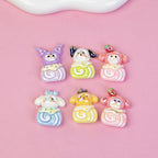 Sanrio Swiss Roll Series Resin Beads Playful Pastel Mixed 10pcs