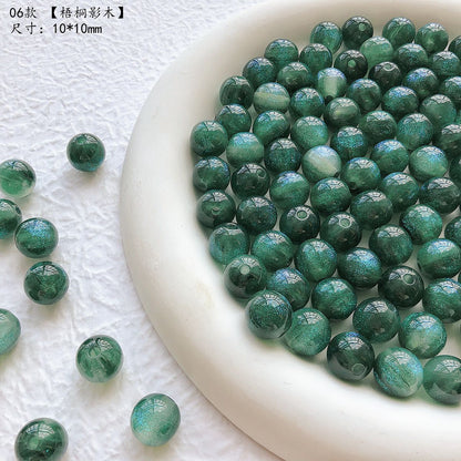 Galaxy Series Resin Beads 10mm Blue Glitter Powder 30pcs 11