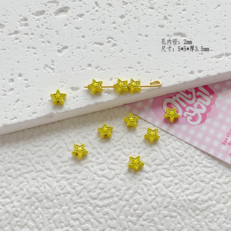 Star Butterfly Metal Beads 5mm Candy Colored Baked Painted 20pcs 21