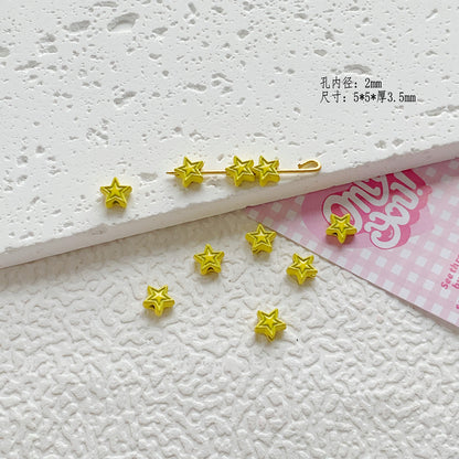 Star Butterfly Metal Beads 5mm Candy Colored Baked Painted 20pcs 21