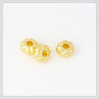 Alloy Flat Pumpkin Spacer Beads 5-7mm Striped Tibetan Style 100pcs 4