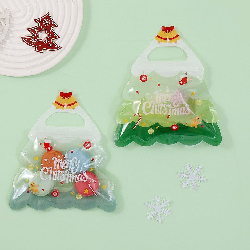 Christmas Tree Shaped Resealable Zip Lock Plastic Bags 18.5x21cm 10pcs 4