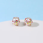 Hand Painted Acrylic Beads 12mm Enamel Cartoon Motifs 10pcs 6