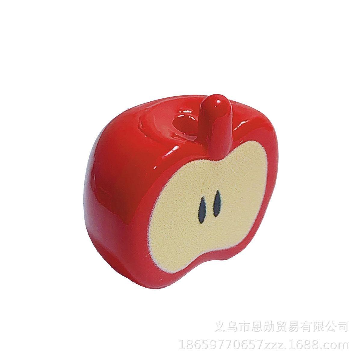 Painted Half Apple Acrylic Beads 16.53*17.76mm Glossy Mixed Colors 10pcs 4