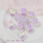 Clear Square Acrylic Beads 14mm Sanrio Cartoon Designs 10pcs 13