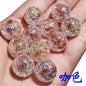 Colored Crackle Round Acrylic Beads 16mm Glossy Translucent 100pcs 8