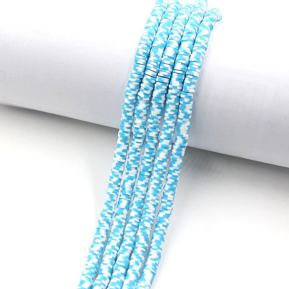 Flat Clay Beads 6mm Colorful Matte Polymer Spacer 10 Strands 19