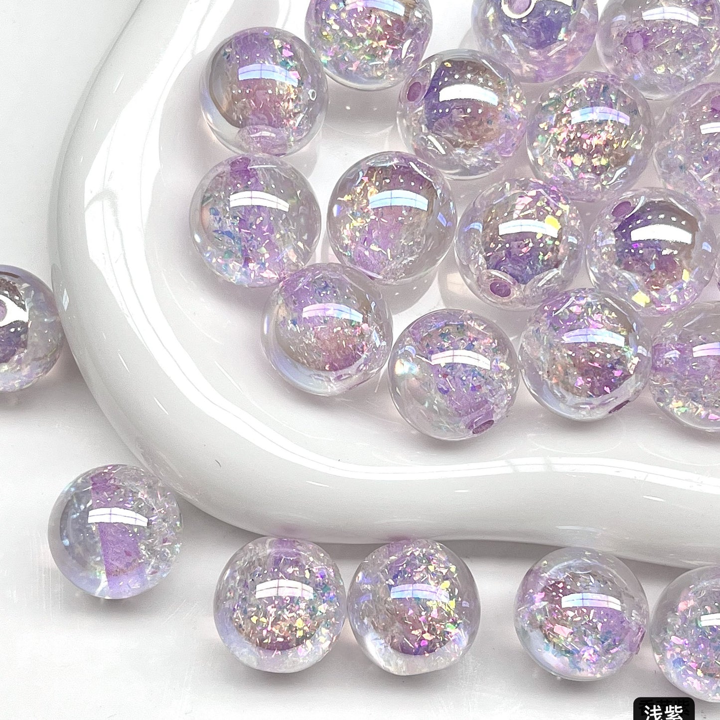 Dyed Core Imitation Opal Resin Beads 8mm Round Mixed Colors 40pcs 11