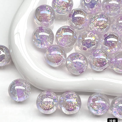 Dyed Core Imitation Opal Resin Beads 8mm Round Mixed Colors 40pcs 11