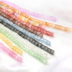 Crackle Square Glass Beads 6mm Multicolor Mixed 59pcs 2