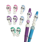 Silicone 3D Focal Beads Seahorse Textured Pastel Manes 20pcs 3