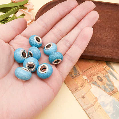 Blue Tone Resin Spacer Beads Mixed Shapes Multicolor 40pcs 16