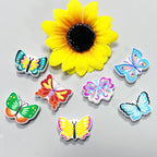 Silicone Focal Beads Butterfly Colorful Wing Patterns 20pcs 3