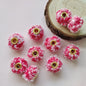 Fabric Fluffy Spacer Beads 15mm Two-Color Teddy 100pcs 10