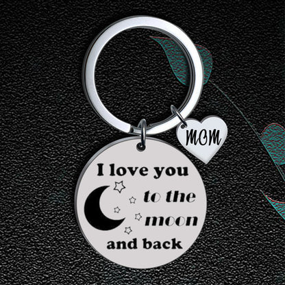 Stainless Steel Star Moon I Love You Inspirational Keychain 6