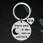 Stainless Steel Star Moon I Love You Inspirational Keychain 6
