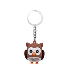 PVC Owl Keychain Cute Animal Charm Bright Colors Assorted 5