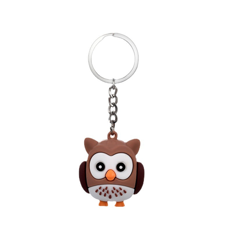 PVC Owl Keychain Cute Animal Charm Bright Colors Assorted 5