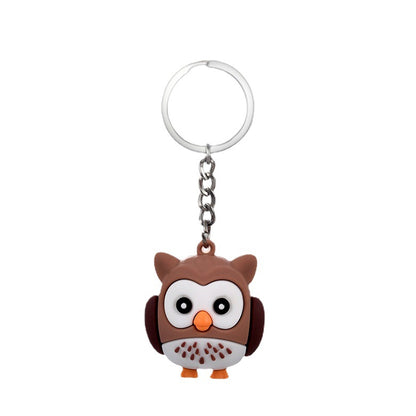 PVC Owl Keychain Cute Animal Charm Bright Colors Assorted 5