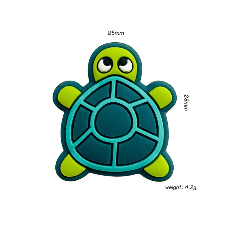 Silicone Focal Beads Turtle Layered Shell Detail 20pcs