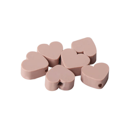 Heart Clay Beads 9mm Multicolor Polymer 100pcs 11