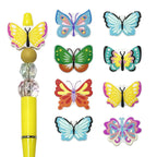 Silicone Focal Beads Butterfly Colorful Wing Patterns 20pcs