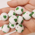 Printed Bubblegum Beads 20mm St. Patrick's Day Shamrock Pattern 10pcs 2