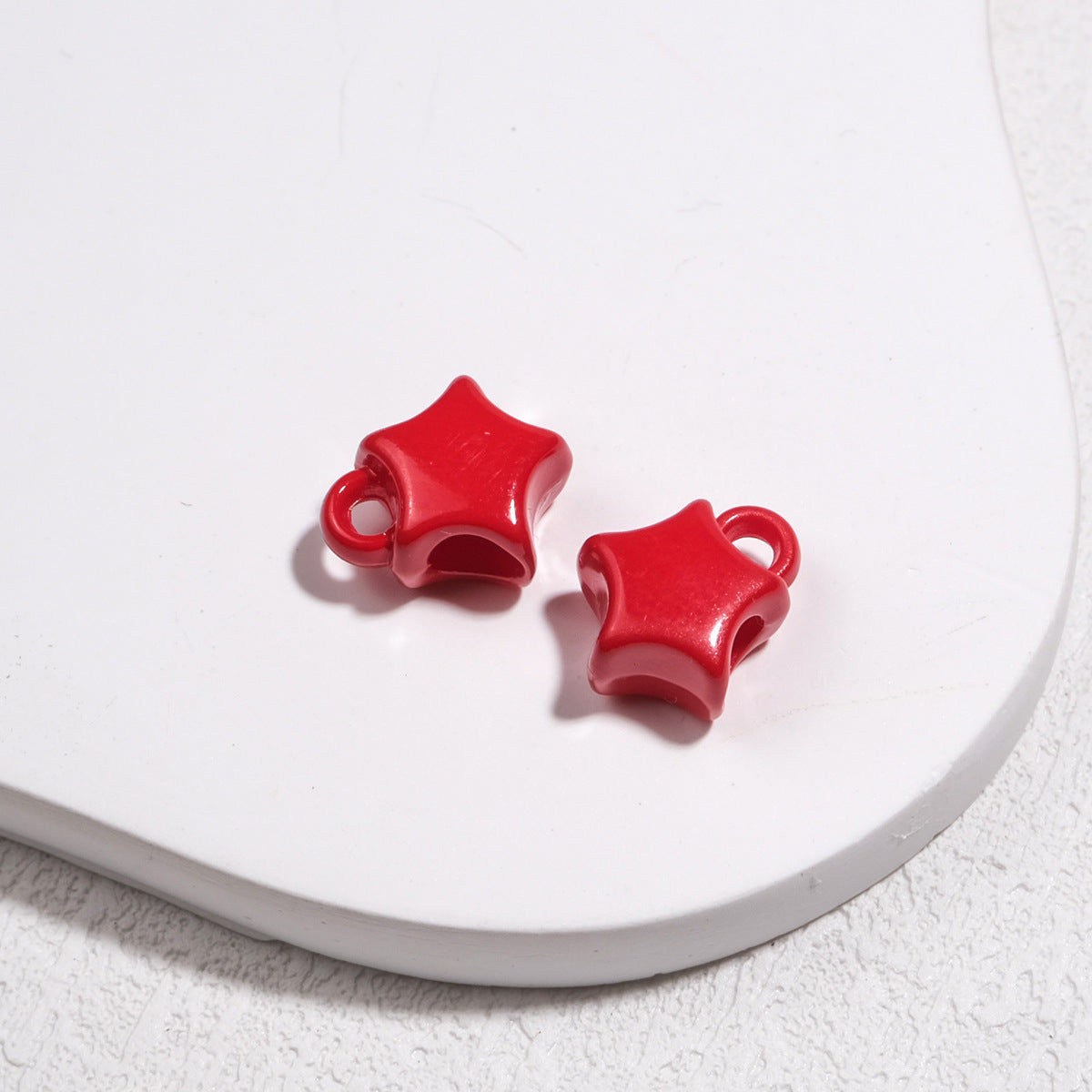 Baking Painted Star Acrylic Beads 14mm Glossy Colorful 50pcs 4