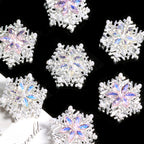 Duplex Snowflake Rhinestone Beads 23mm Iridescent Alloy 5pcs 3