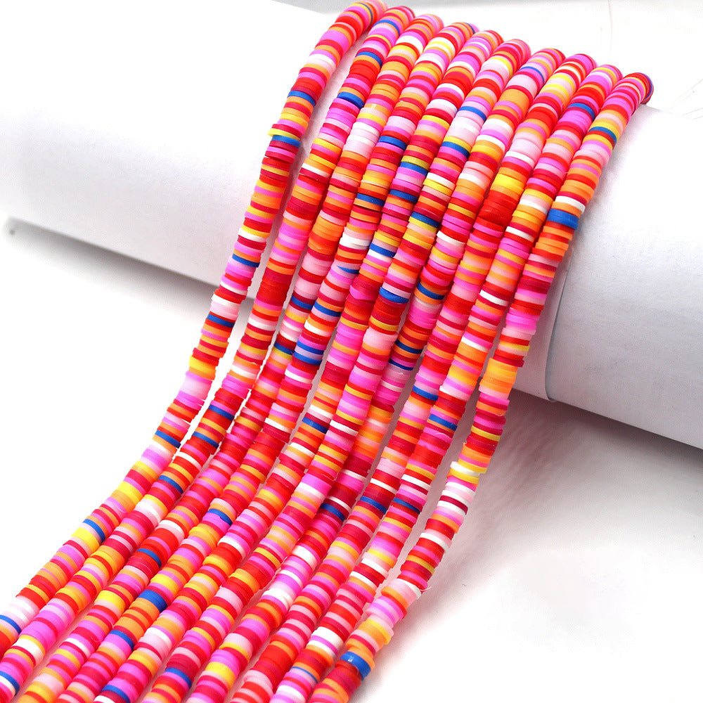 Flat Clay Beads 6mm Colorful Polymer Spacer Disc 10strands 5