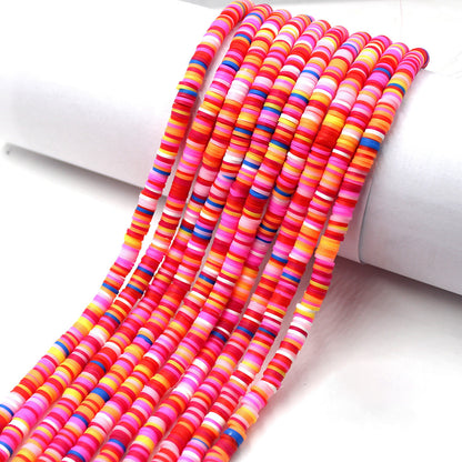 Flat Clay Beads 6mm Colorful Polymer Spacer Disc 10strands 5