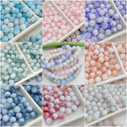 Czech Glass Beads Round 8mm Ink Painting Gradient Pastel 100pcs