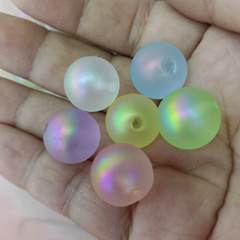 Matte Iridescent Mermaid Acrylic Round Beads 16mm 100pcs