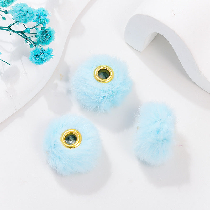 Fabric Fuzzy Abacus Spacer Beads 20mm Large Hole 50pcs 7
