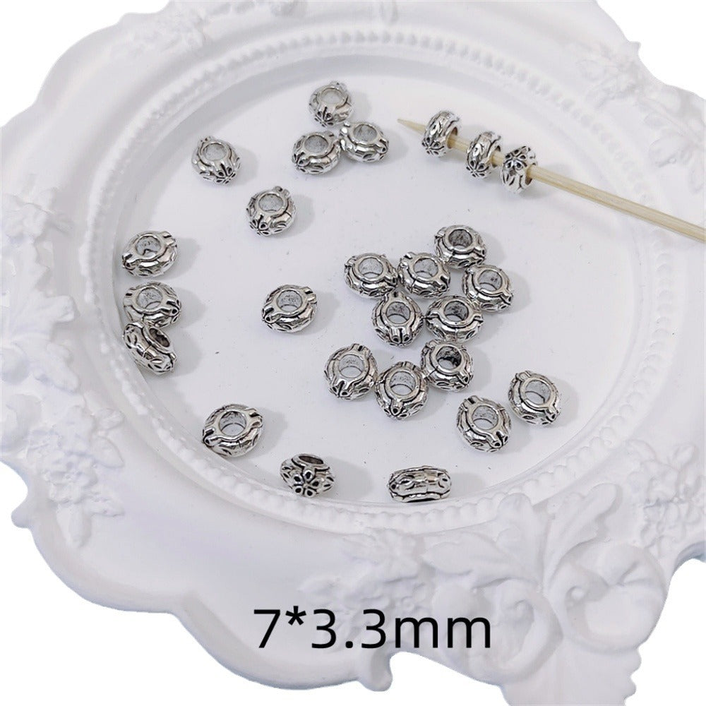 Alloy Flower Spacer Beads 7mm Symmetrical Tibetan Style 150pcs 5