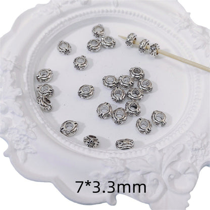 Alloy Flower Spacer Beads 7mm Symmetrical Tibetan Style 150pcs 5