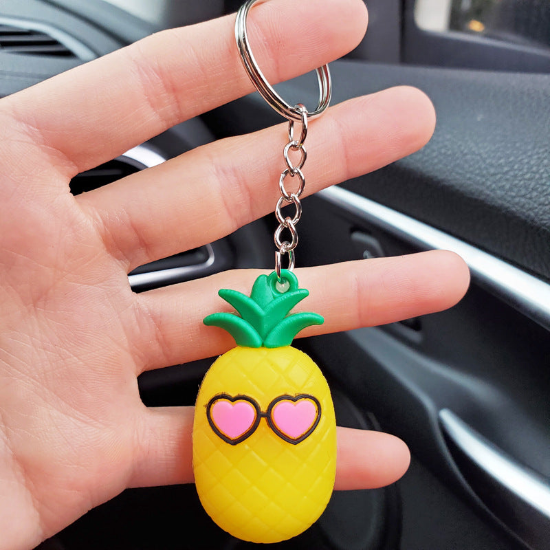 Soft Rubber Avocado Keychain Cute Fruit Charm Green 2