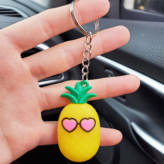 Soft Rubber Avocado Keychain Cute Fruit Charm Green 2