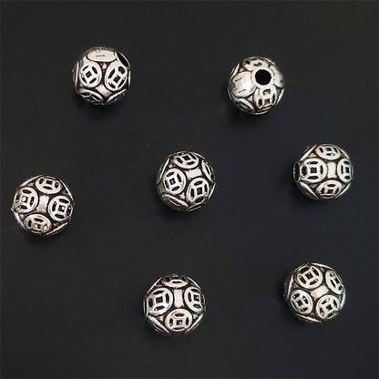 Round Metal Beads 9mm Ancient Coin Pattern Alloy 30pcs 3