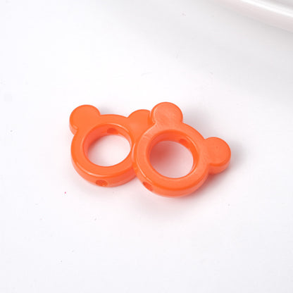 Glossy Painted 22mm Hollow Mickey Head Acrylic Bead Frame 50pcs 13