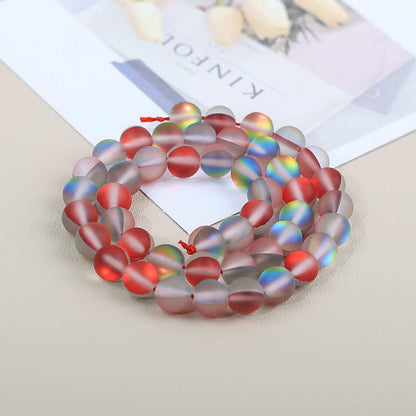 Mermaid Round Glass Beads 6mm Matte Pastel Jewel Tones 40pcs 11