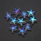 Electroplated Starfish Glass Beads 13-14mm Transparent 30pcs 14