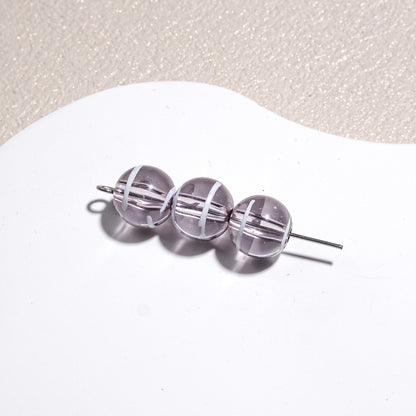 Clear Round Acrylic Beads 10mm Candy Swirl Pattern 100pcs 12