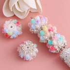 Flower Tiered Ball Resin Beads 22mm Vintage Pearl Accent 5pcs 15