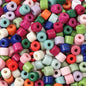 Cream Colored Pony Beads Acrylic 6mm Matte Wide Hole 50pcs 24