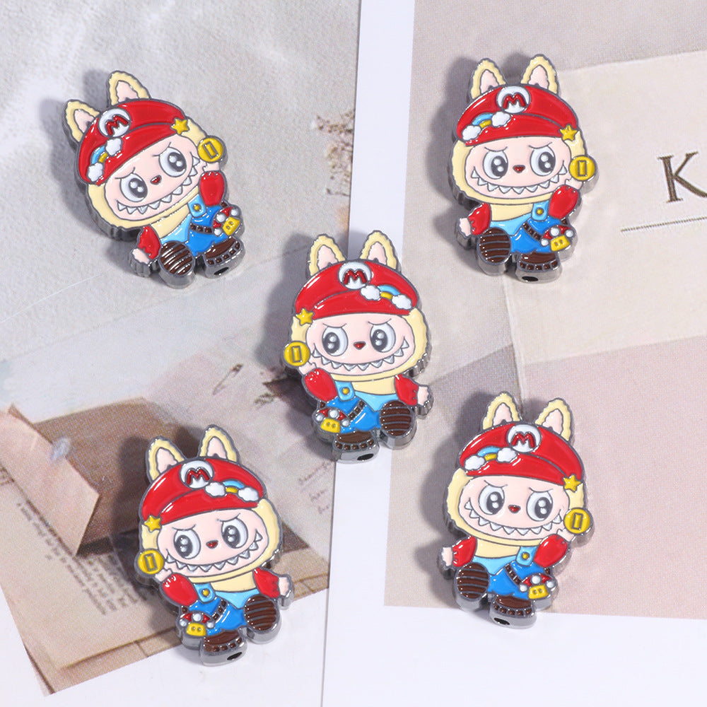 Double Sided Little Prince Enamel Alloy Metal Beads 13-20mm 10pcs 9
