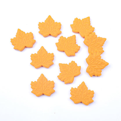 Silicone Focal Beads Maple Leaf Detailed Vein Patterns 20pcs 4