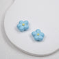 Hand Painted Irregular Flower Acrylic Beads 16mm Enamel Finish 50pcs 14