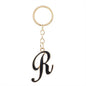Metal Fashion Letter Keychain Black and Gold Script Design 48